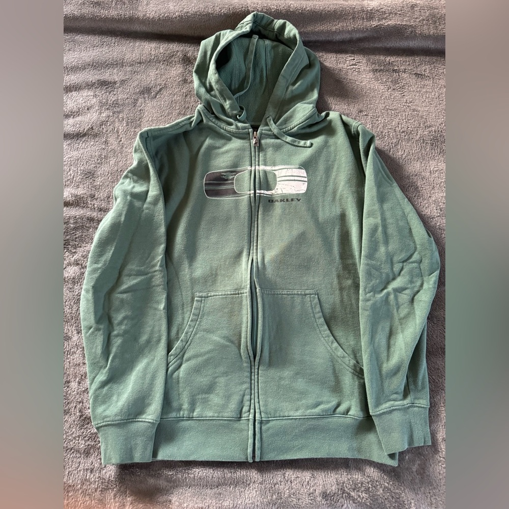 Men’s Oakley Green Zip-Up Hoodie Size Medium